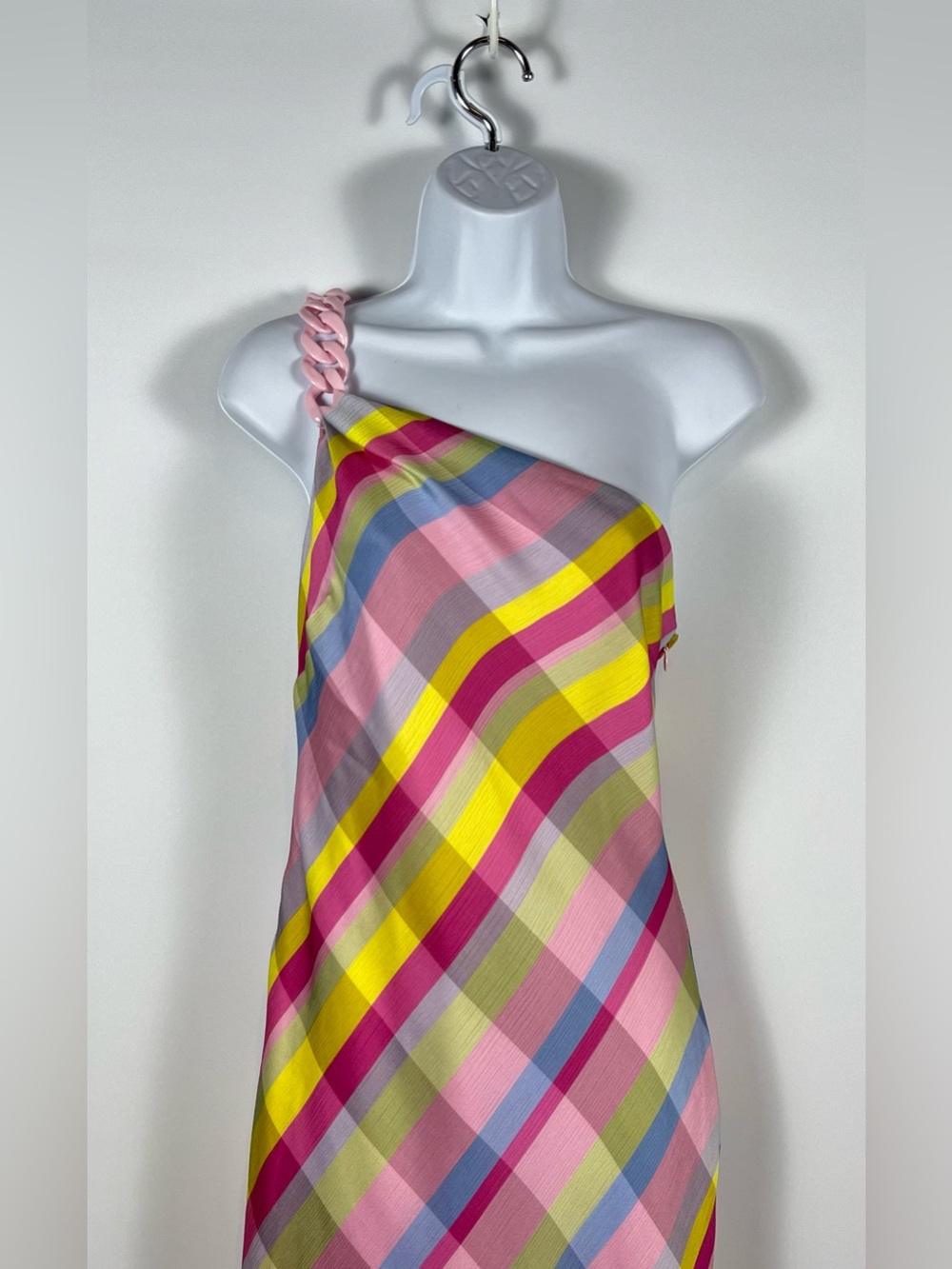 Gianni Bini x Jess Southern Shelby One-Shoulder Chain Plaid Dress Size 8 NWT - Picture 4 of 10